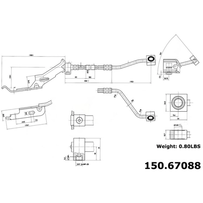 Tuyau de frein avant de CENTRIC PARTS - 150.67088 pa2