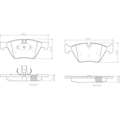 Front Ceramic Pads by BREMBO - P06036N pa2