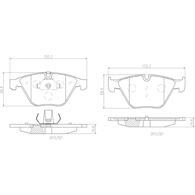 Front Ceramic Pads by BREMBO - P06054N pa1