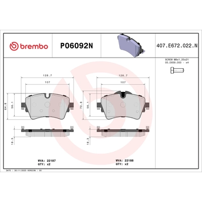 Front Ceramic Pads by BREMBO - P06092N pa1