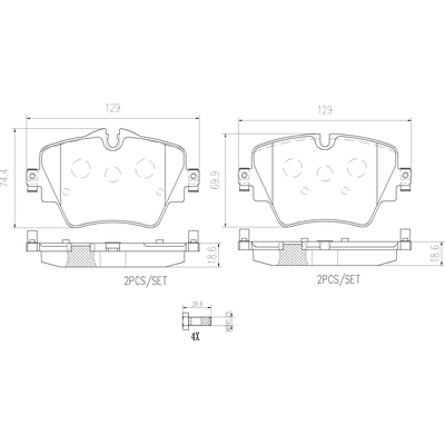 Front Ceramic Pads by BREMBO - P06093N pa2