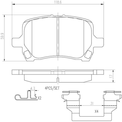 Front Ceramic Pads by BREMBO - P10014N pa3