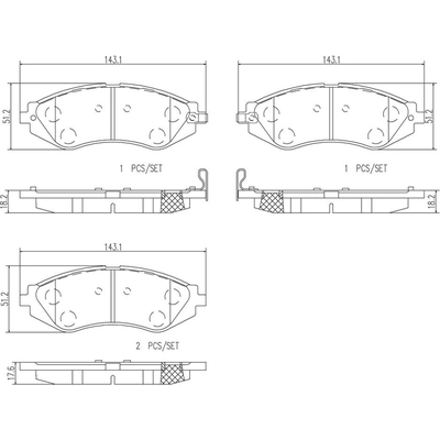 Front Ceramic Pads by BREMBO - P10032N pa3