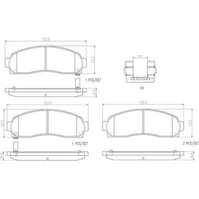 Front Ceramic Pads by BREMBO - P10042N pa2