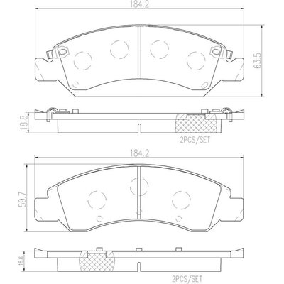 Front Ceramic Pads by BREMBO - P10065N pa2