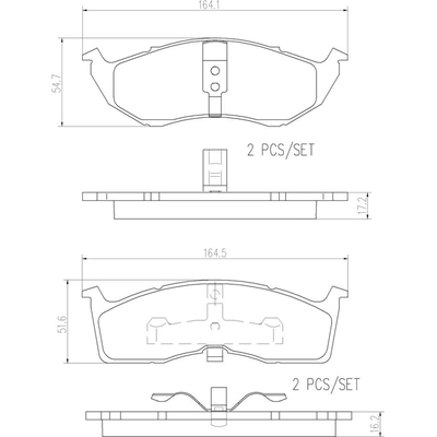 Front Ceramic Pads by BREMBO - P11038N pa3
