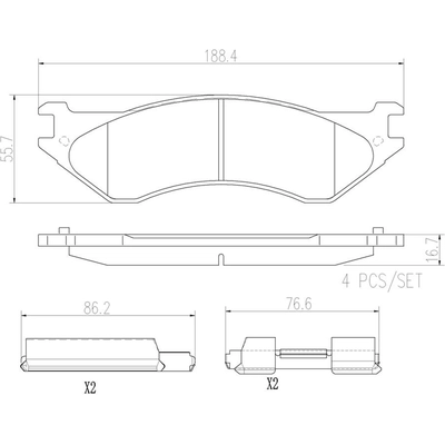 Front Ceramic Pads by BREMBO - P18003N pa3