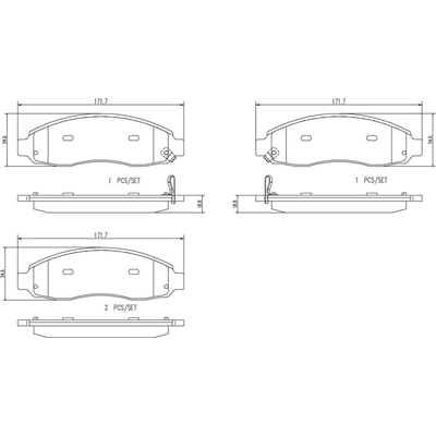 Front Ceramic Pads by BREMBO - P18030N pa2