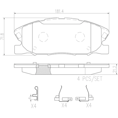 Front Ceramic Pads by BREMBO - P18037N pa1