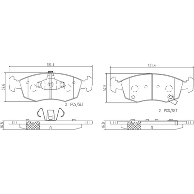Front Ceramic Pads by BREMBO - P23168N pa3
