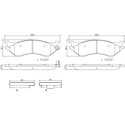 Front Ceramic Pads by BREMBO - P24103N pa3