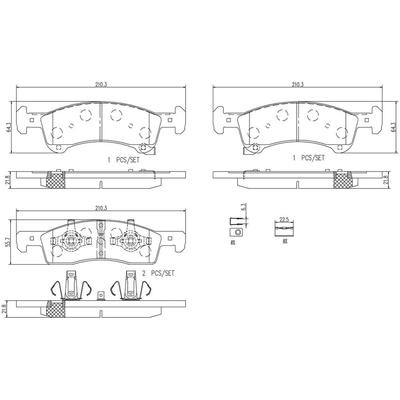 Front Ceramic Pads by BREMBO - P24111N pa3