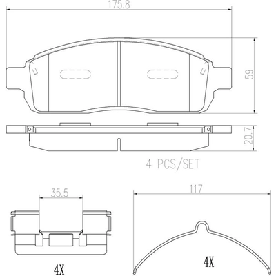 Front Ceramic Pads by BREMBO - P24135N pa2