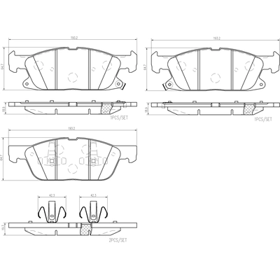 Front Ceramic Pads by BREMBO - P24188N pa2