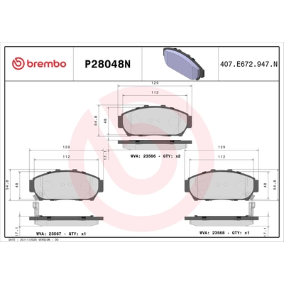 Front Ceramic Pads by BREMBO - P28048N pa4