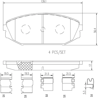 Front Ceramic Pads by BREMBO - P28049N pa3