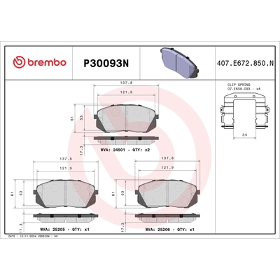 Front Ceramic Pads by BREMBO - P30093N pa1