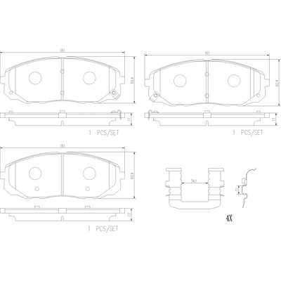 Front Ceramic Pads by BREMBO - P30095N pa2