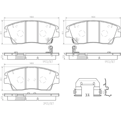 Front Ceramic Pads by BREMBO - P30096N pa1