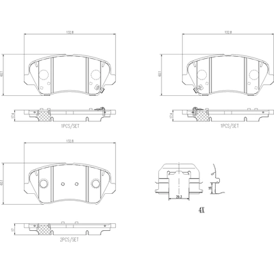 Front Ceramic Pads by BREMBO - P30123N pa1