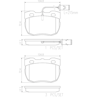 Front Ceramic Pads by BREMBO - P44004N pa1