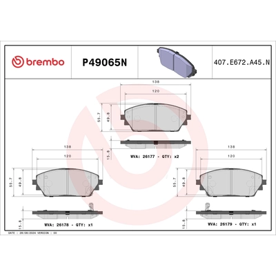 Front Ceramic Pads by BREMBO - P49065N pa3