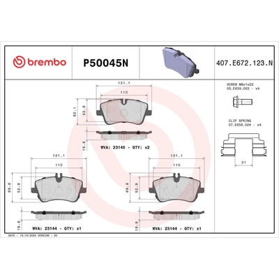 Front Ceramic Pads by BREMBO - P50045N pa2