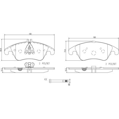 Front Ceramic Pads by BREMBO - P50069N pa2