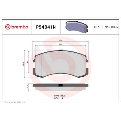 Front Ceramic Pads by BREMBO - P54041N pa3