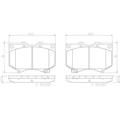 Front Ceramic Pads by BREMBO - P83118N pa3