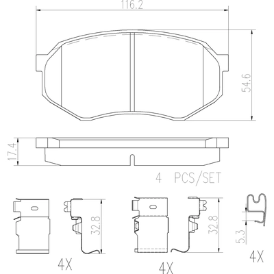 Front Ceramic Pads by BREMBO - P83122N pa3