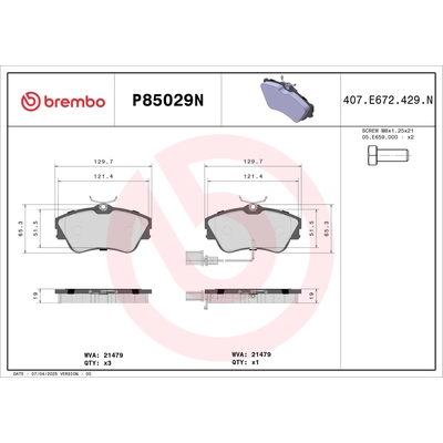 Front Ceramic Pads by BREMBO - P85029N pa3