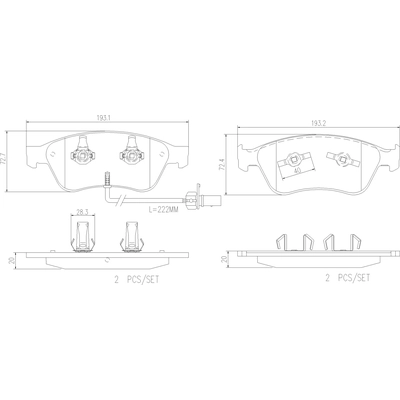 Front Ceramic Pads by BREMBO - P85102N pa2