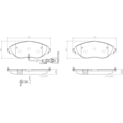 Front Ceramic Pads by BREMBO - P85131N pa2