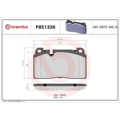 Front Ceramic Pads by BREMBO - P85133N pa2