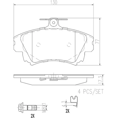 Front Ceramic Pads by BREMBO - P86017N pa1