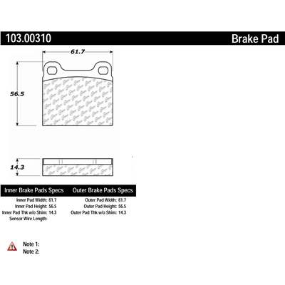 Plaquettes avant en céramique par CENTRIC PARTS - 103.00310 pa2