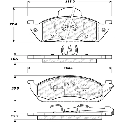 Front Ceramic Pads by CENTRIC PARTS - 103.07600 pa1