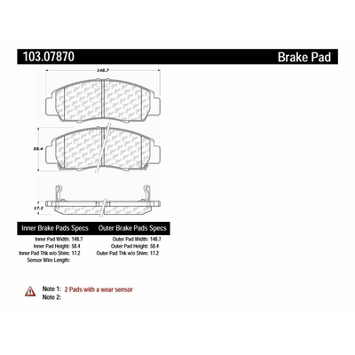 Front Ceramic Pads by CENTRIC PARTS - 103.07870 pa3