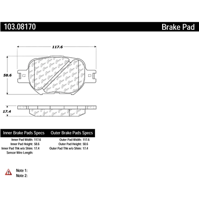 Plaquettes avant en c�ramique  by CENTRIC PARTS - 103.08170 pa1