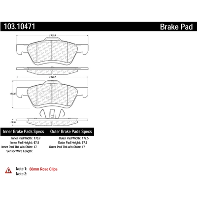 Plaquettes avant en céramique  by CENTRIC PARTS - 103.10471 pa1