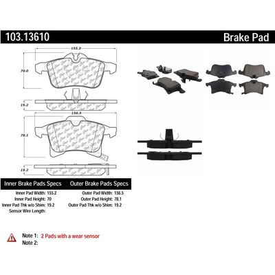 Plaquettes avant en céramique  by CENTRIC PARTS - 103.13610 pa2