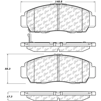 Front Ceramic Pads by CENTRIC PARTS - 103.15060 pa2