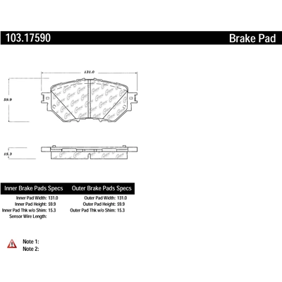 CENTRIC PARTS - 103.17590 - Front Disc Brake Pad Set pa2