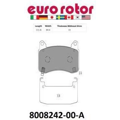 Front Ceramic Pads by EUROROTOR - 8008242-00A pa2