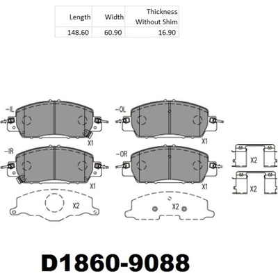 Front Ceramic Pads by EUROROTOR - ID1860H pa3
