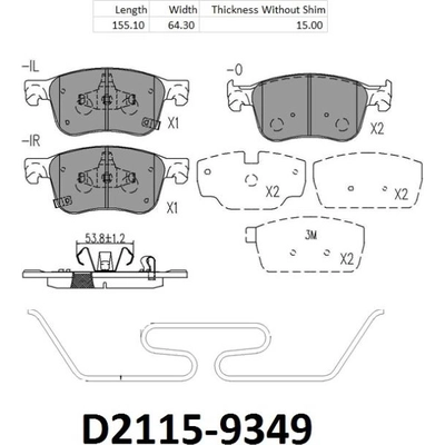 Front Ceramic Pads by EUROROTOR - ID2115H pa3