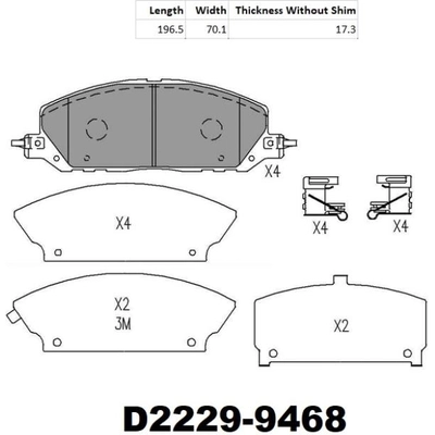 Front Ceramic Pads by EUROROTOR - ID2229H pa3