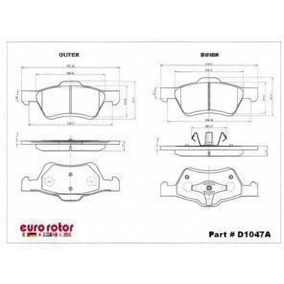 Front Ceramic Pads by EUROROTOR - ID1047A pa1