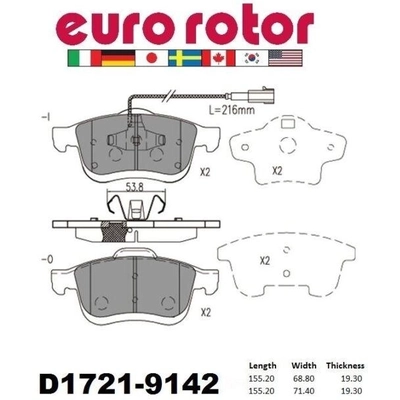 Front Ceramic Pads by EUROROTOR - ID1721 pa3